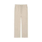 Men's Cropped Casual Pants - Cotton & Linen Trousers