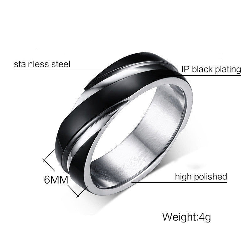 Black Titanium Steel Twill Men's Ring - CERPELO