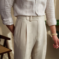 Men's Bubble Yarn High Waist Straight Pants - Cerpelo
