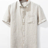 AMURE Linen Casual Lapel Shirt