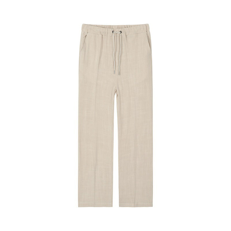 Collection of Men's Cropped Casual Pants - Cotton & Linen Trousers in a gallery layout