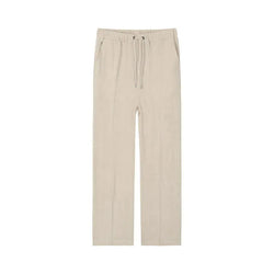 Image of Men's Cropped Casual Pants - Cotton & Linen Trousers