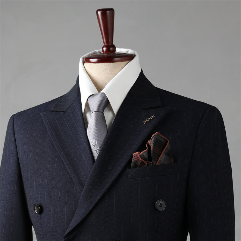 Double Breasted Stripes Men's Suits