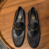 Men's Black Leather Loafers