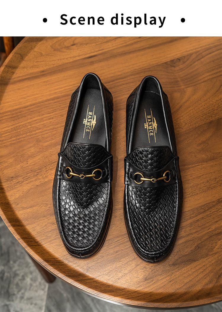 Men's Black Leather Loafers