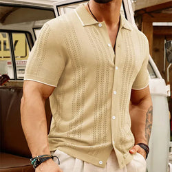 Image of Short-sleeved Polo Old Money Men's Clothing, Menswear, CERPELO