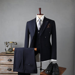 Image of Double Breasted Stripes Men's Suits