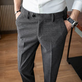 Slim-fit Thickened Wool Casual Old Money Pants - CERPELO