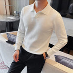 Men's Old Money Lapel Sweater - Stylish Winter Pullover