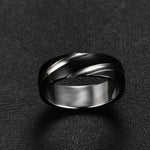 Black Titanium Steel Twill Men's Ring - CERPELO