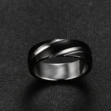 Black Titanium Steel Twill Men's Ring - CERPELO