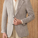 Cotton And Linen Herringbone  Jacket