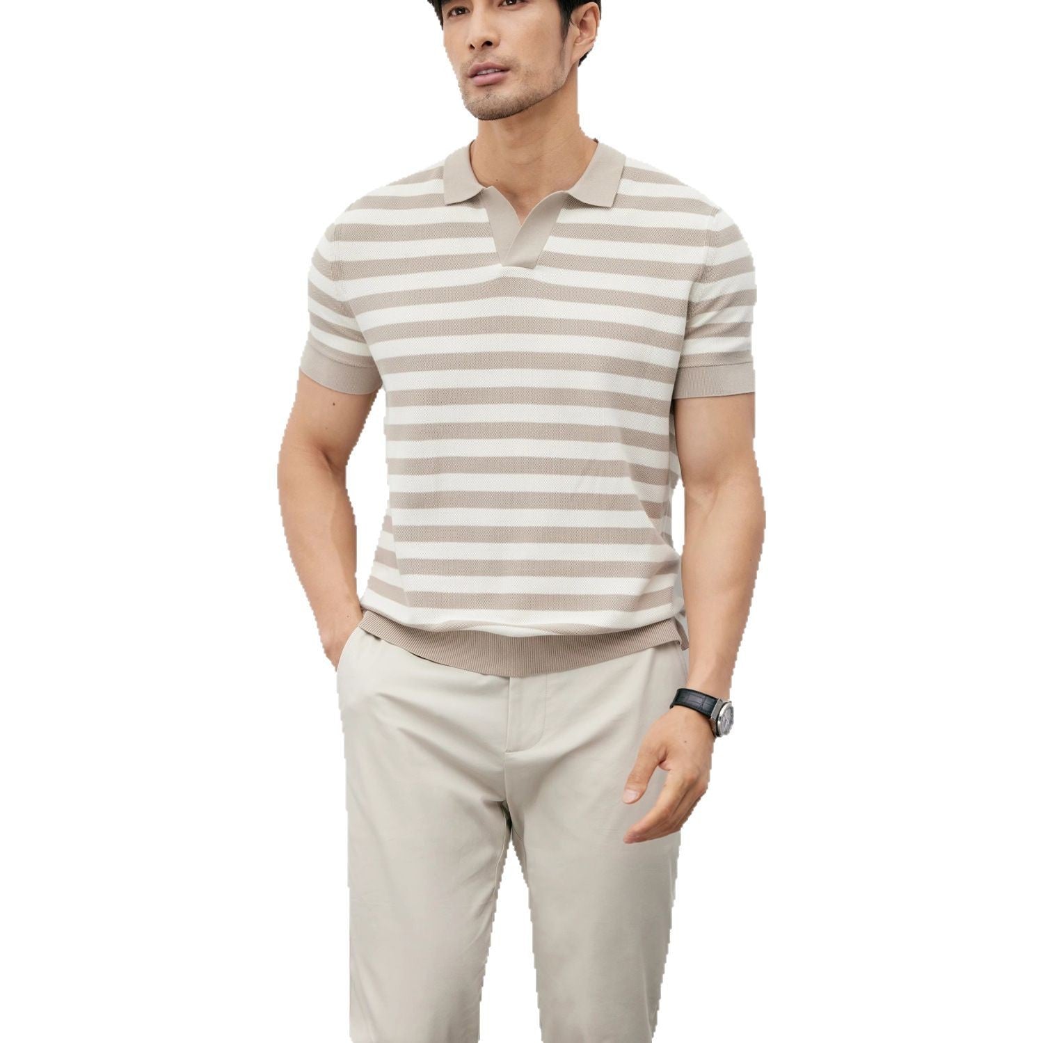 Image of Ice Silk Knitted Polo - CERPELO