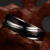 Black Titanium Steel Twill Men's Ring - CERPELO