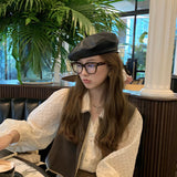 FABIRE- French V Neck Lace Shirt With Lapel