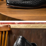 Men's Black Leather Loafers