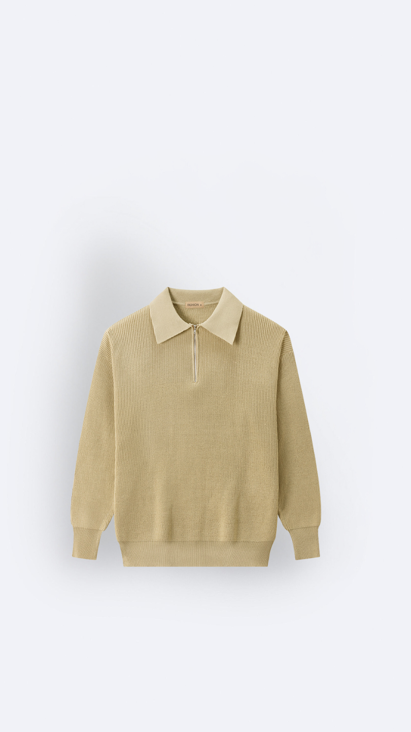 VEIR - Long Sleeve Knitwear Zipper Polo