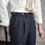 Men's Bubble Yarn High Waist Straight Pants - Cerpelo