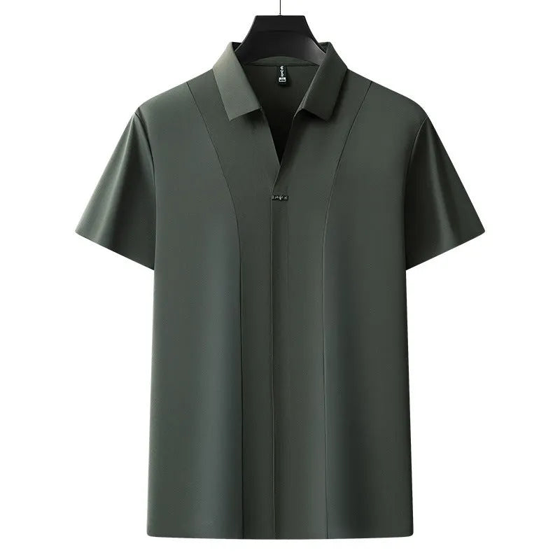 Casual Solid Color Polo Shirt Men, Menswear, CERPELO