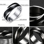 Black Titanium Steel Twill Men's Ring - CERPELO