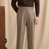 COFFEE WOOL CASUAL PANTS - CERPELO