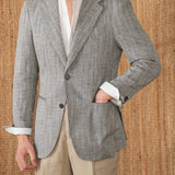 Cotton And Linen Herringbone  Jacket