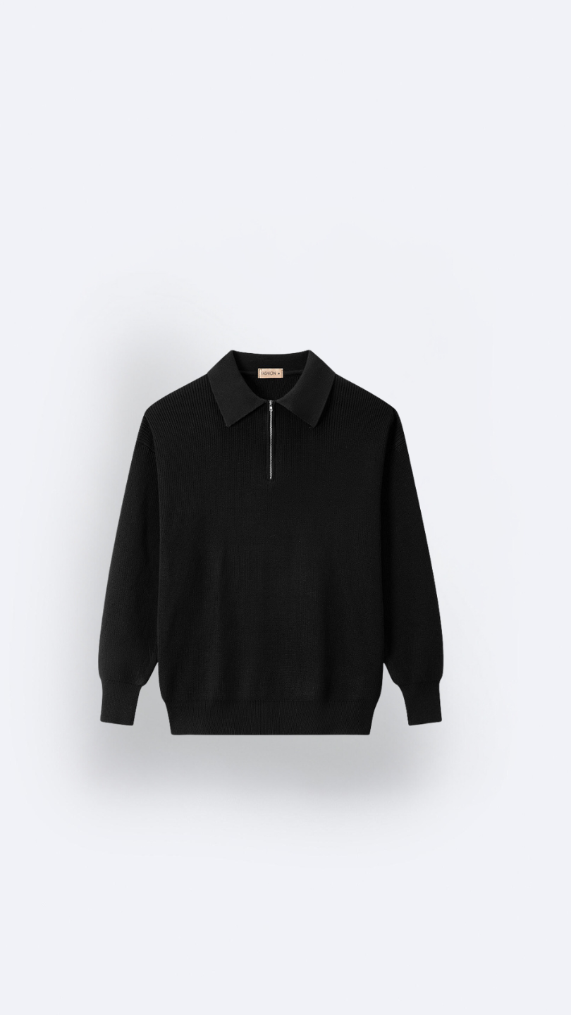 Image of VEIR - Long Sleeve Knitwear Zipper Polo