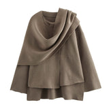 Cape Knitted Sweater Coat