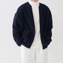 Image of DEMIUR - Men Zip Up Knitted Cardigan Lined Sweater - CERPELO