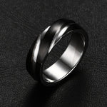 Black Titanium Steel Twill Men's Ring - CERPELO