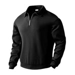 Lapel Jacquard Half-zipper Sweatshirt - CERPELO