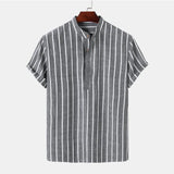 Casual Linen And Cotton Stand-up Collar Thin Men's Shirt, Menswear, CERPELO