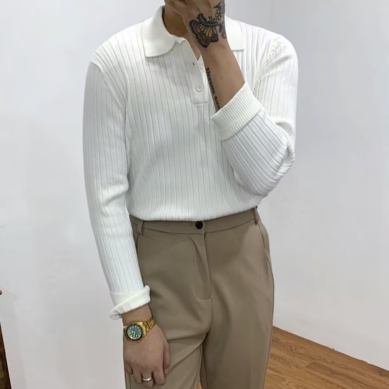 Image of LAPEL | Old Money Slim Knit Polo Shirt, Menswear, Uncategorized, CERPELO