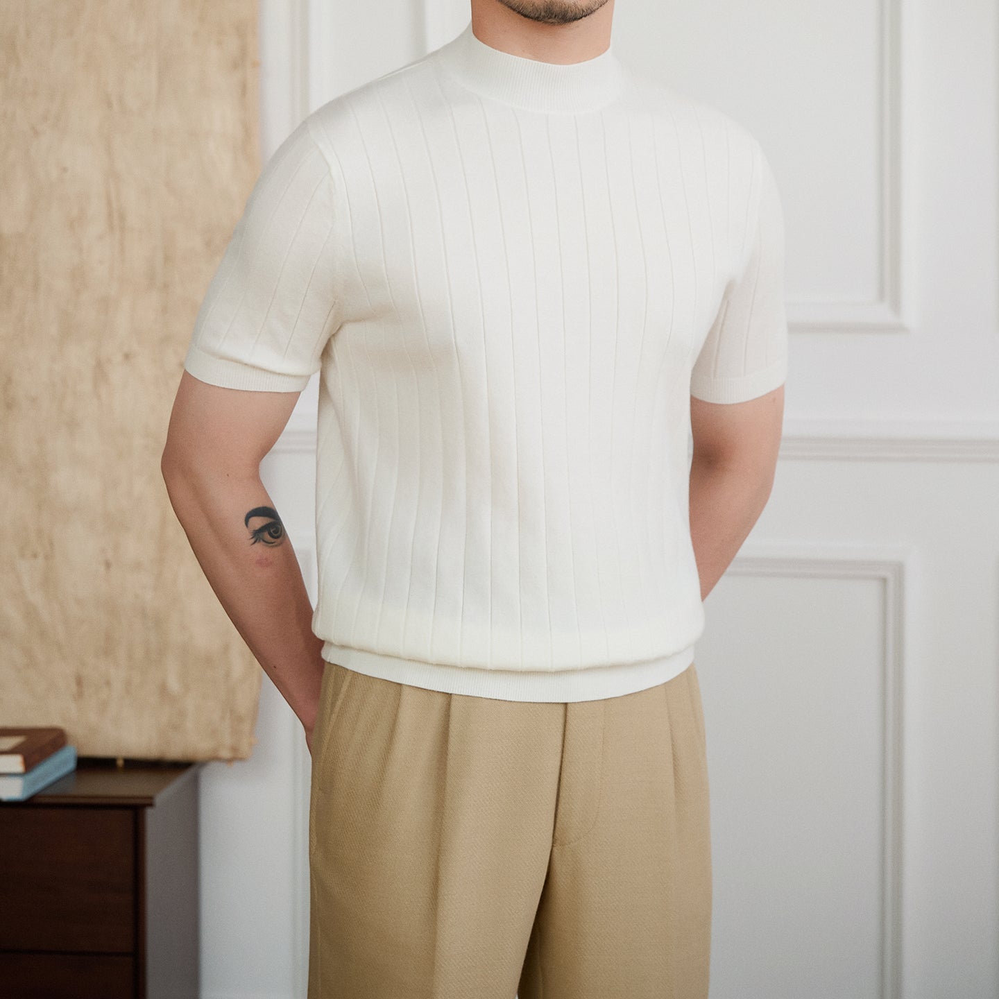 Image of Half Turtleneck Short Sleeve T-shirt - CERPELO