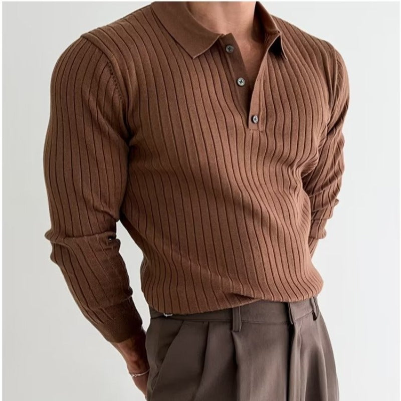 VEIRE - Polo Shirt Lapel Sweater Men's Long Sleeve