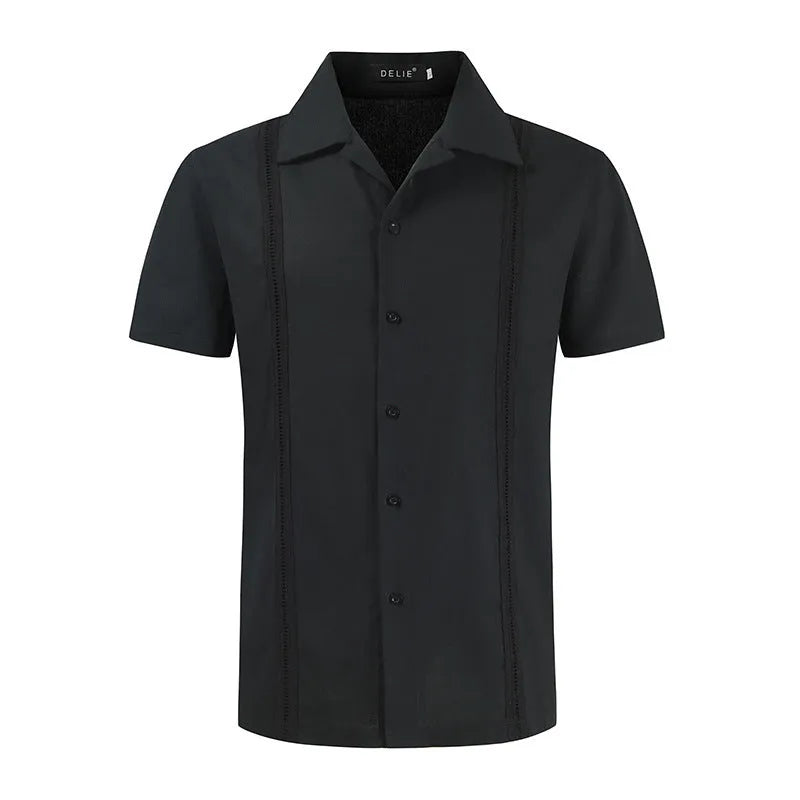 Men's Linen Shirt - Casual Short-Sleeved