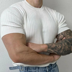 Image of SAFIRE - Knitted Half Sleeve Top, Menswear, CERPELO