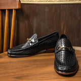 Men's Black Leather Loafers