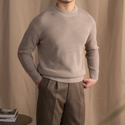 Image of FUTIRE - Wide Thick Needle Round Neck Sweater, Menswear, CERPELO