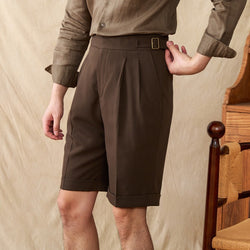 Collection of Summer Linen Blended Gorkha District Shorts, Menswear, CERPELO in a gallery layout