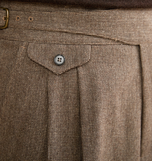COFFEE WOOL CASUAL PANTS - CERPELO