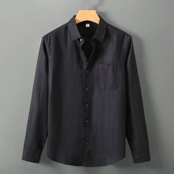 Image of Summer New Casual Linen Shirt Men's Loose Standing Collar