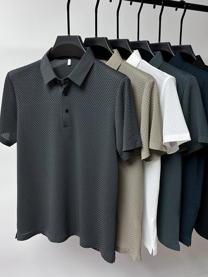 Image of MEN'S RIBBED POLO T-SHIRT - CERPELO