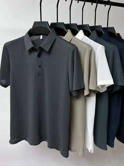 Image of MEN'S RIBBED POLO T-SHIRT