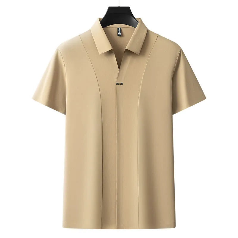 Casual Solid Color Polo Shirt Men, Menswear, CERPELO