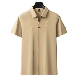 Image of Casual Solid Color Polo Shirt Men, Menswear, CERPELO