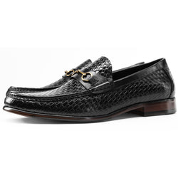 Collection of Men's Black Leather Loafers in a gallery layout