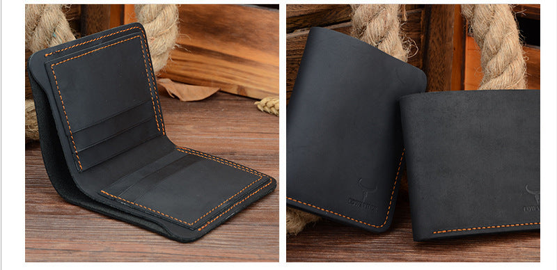 Men's Retro Short Wallet - Genuine Leather | Cerpelo