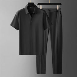 Collection of Summer Ultra-thin Silky Ice Silk Seamless Short Sleeve Shirt Outfit, Menswear, CERPELO in a gallery layout