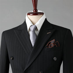 Image of Double Breasted Stripes Men's Suits